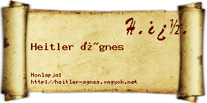 Heitler Ágnes névjegykártya