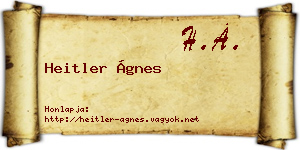 Heitler Ágnes névjegykártya