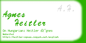 agnes heitler business card